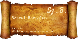 Sztrul Bertalan névjegykártya
